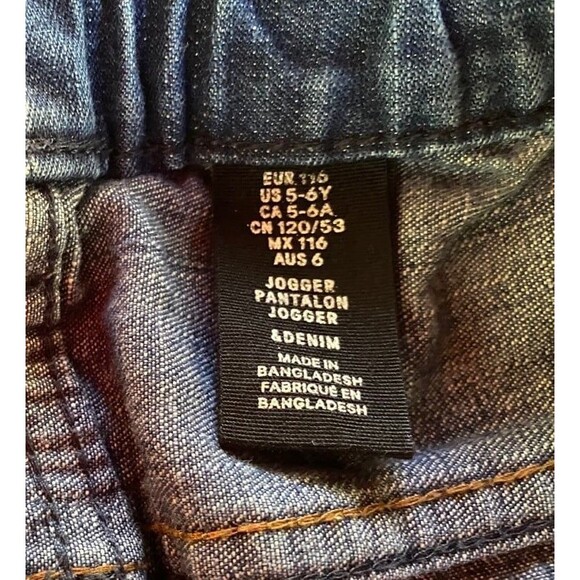 H&M Kids size 5-6 year old denim jogger jeans with elastic waist - Picture 7 of 9